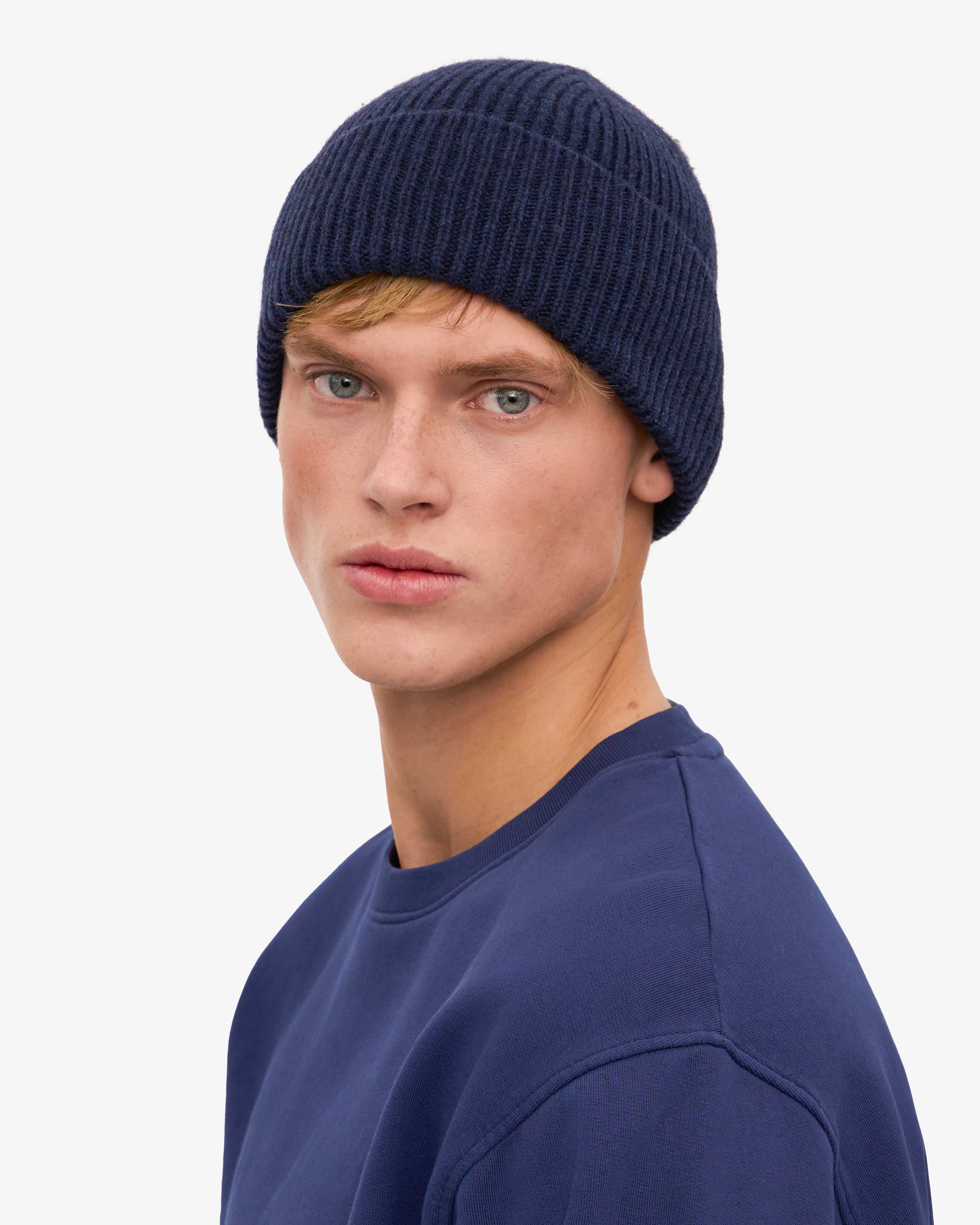 Premium Merino Wool Beanie - Soft Warm Winter Hat for Men & Women - Marine Blue - Perfect for Skiing, Hiking & Outdoor Activities