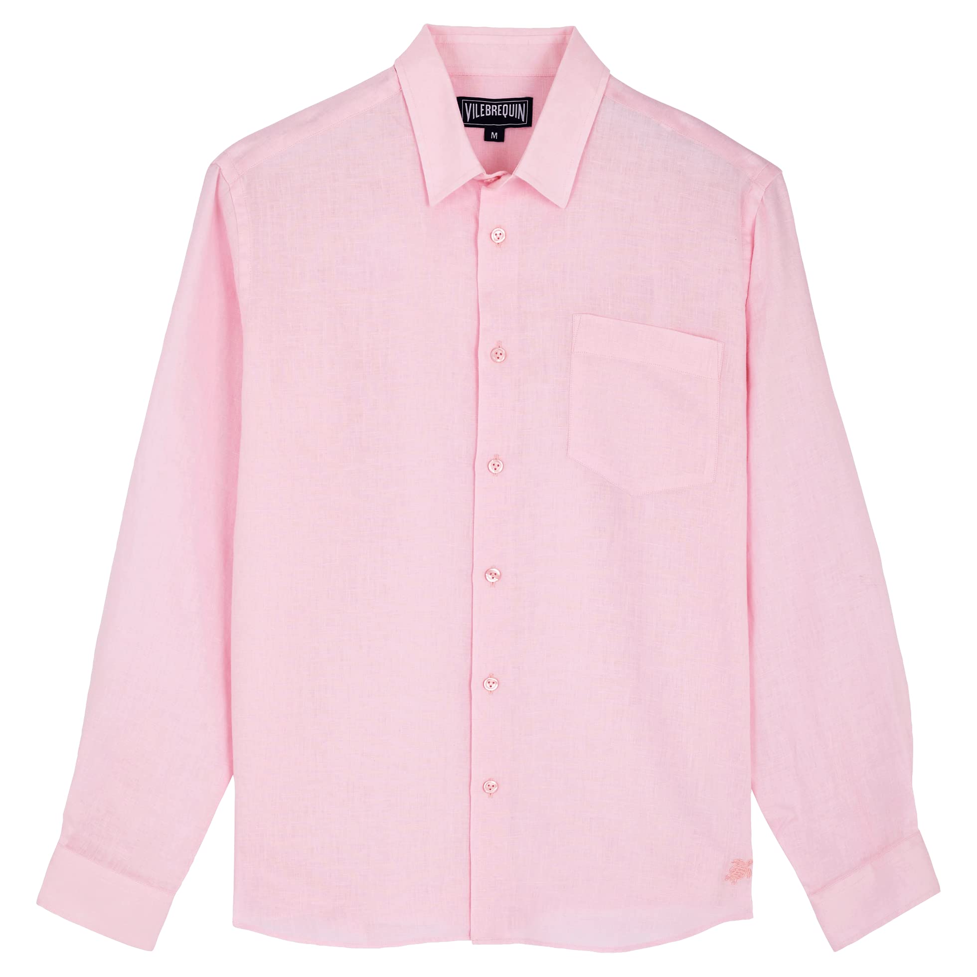 Vilebrequin Men's Linen Shirt - Solid Color Casual Summer Shirt for Beach, Vacation & Outdoor Activities