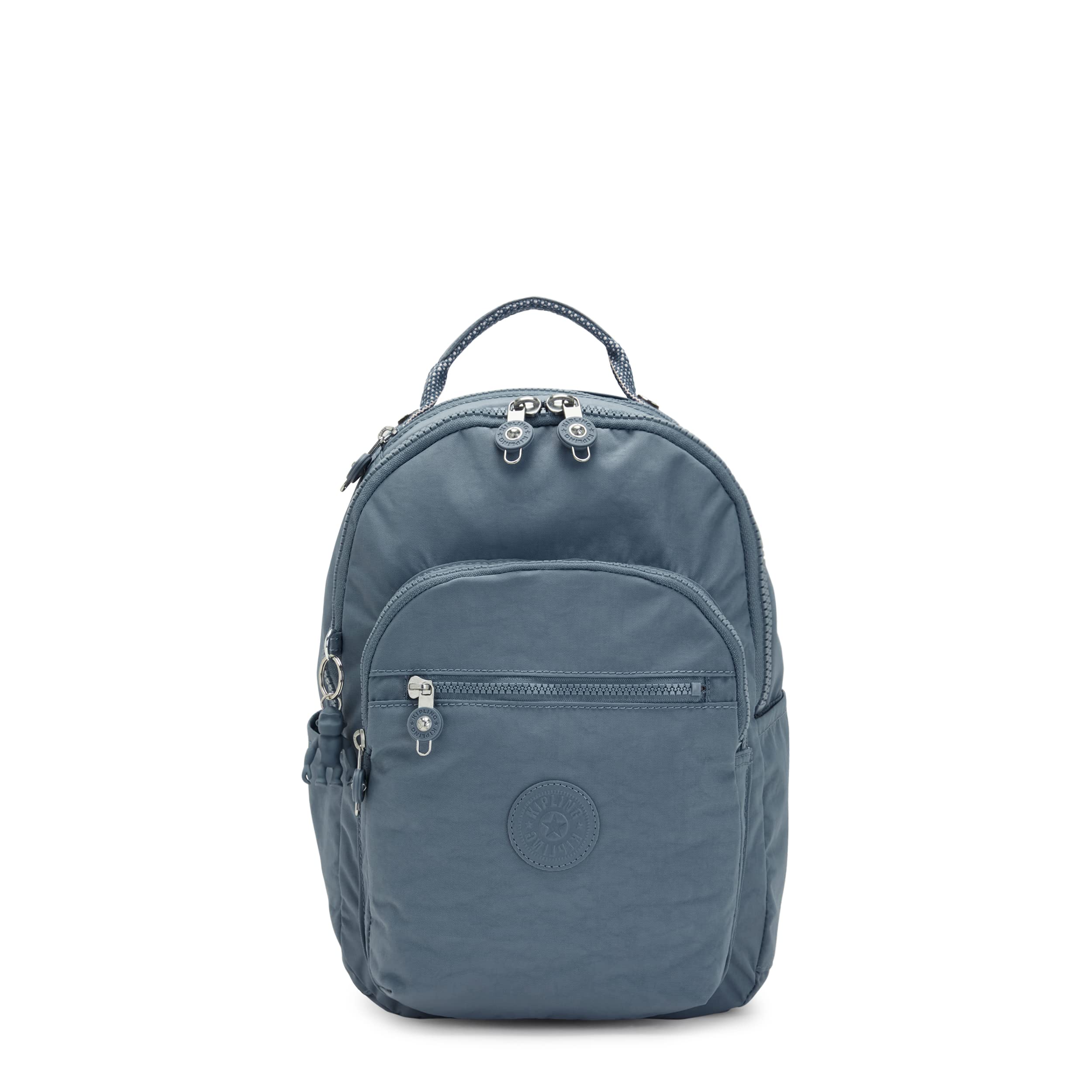 Kipling Women's Seoul Small Backpack - Lightweight Durable Travel Bag with Padded Shoulder Straps & Tablet Sleeve | Perfect for Work, School & Commuting | Brush Blue Color | One Size Fits All