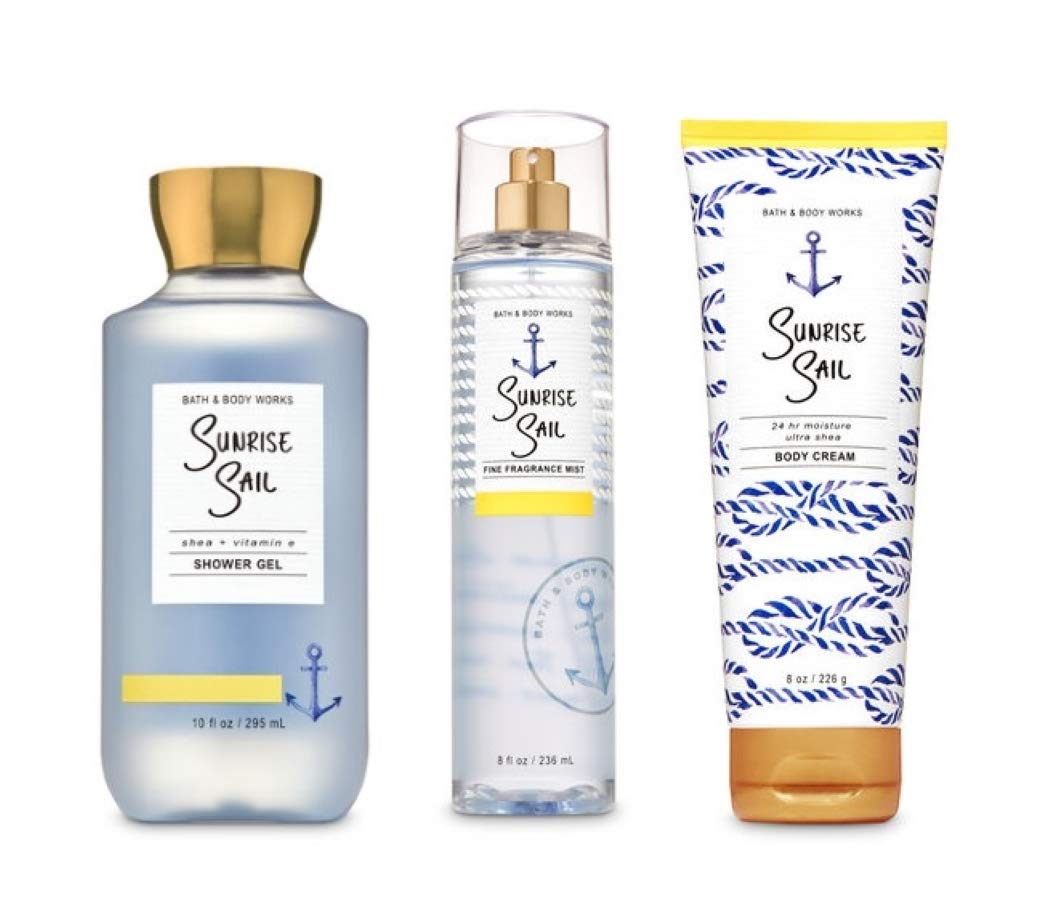 Bath and Body Works Sunrise Sail 3-Piece Gift Set - Body Wash, Lotion & Fragrance Mist - Perfect for Travel, Gifts & Daily Skincare Routine