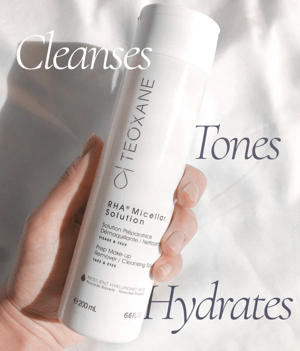 Teoxane RHA Micellar Solution 200ml - 3-in-1 Cleansing Water for Face, Eyes & Lips | Gentle Makeup Remover & Skin Hydration | Perfect for Daily Skincare & Travel