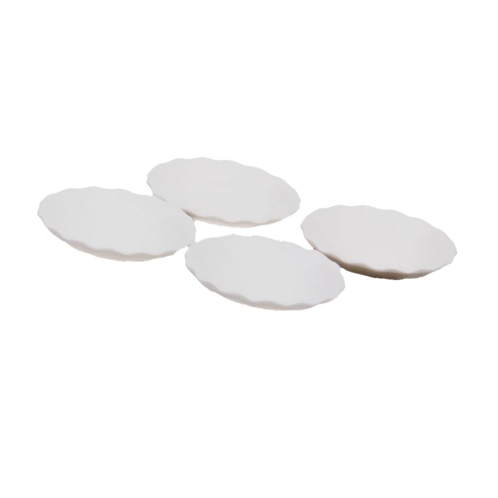 Tachiuwa 4-Piece Miniature White Round Plates Set - Perfect for Dollhouse Kitchen, Tea Party & DIY Miniature Scenes | Durable Doll Tableware for Realistic Play