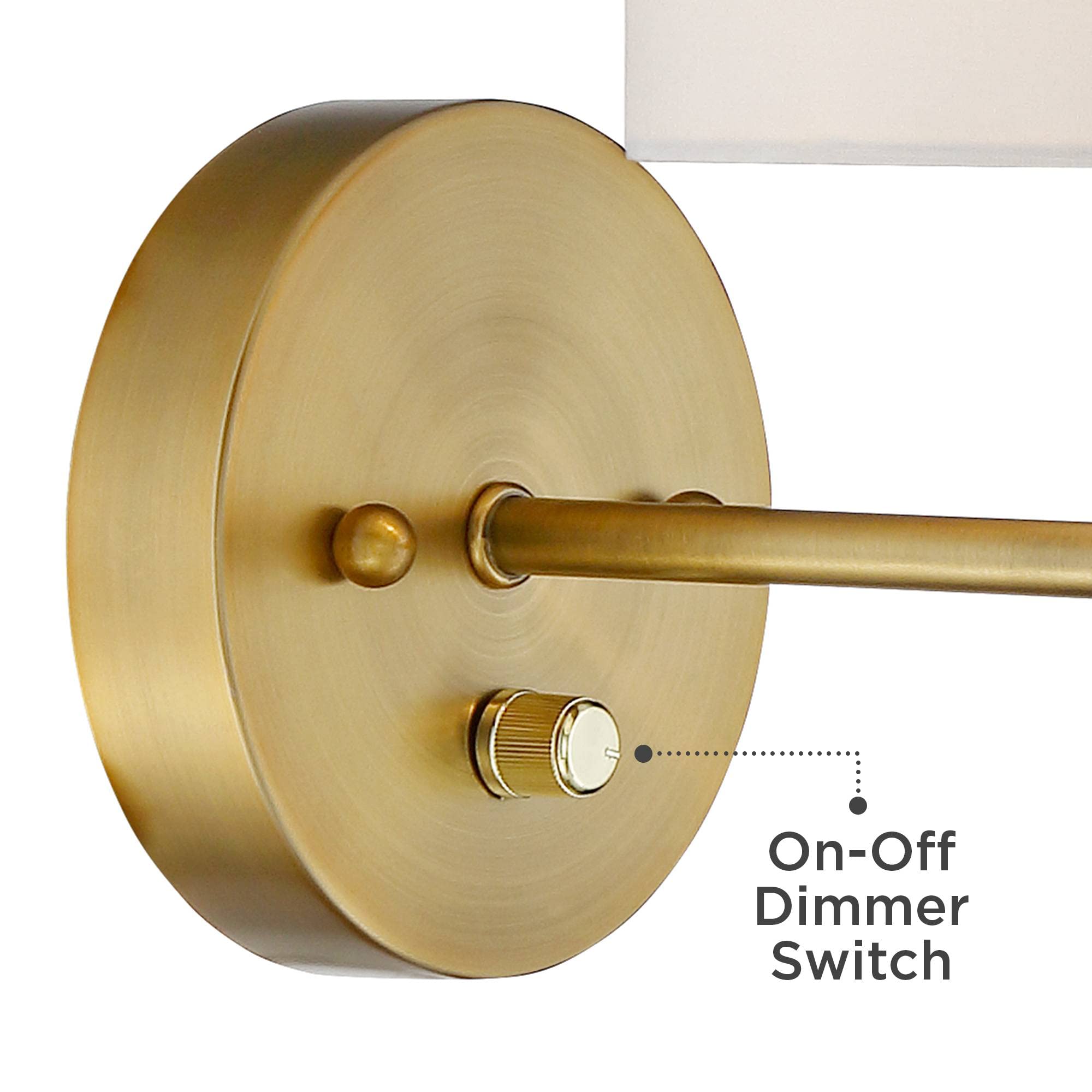 360 Lighting Amidon Modern Wall Lamps Set of 2 - Warm Brass Gold Metal Plug-in 8