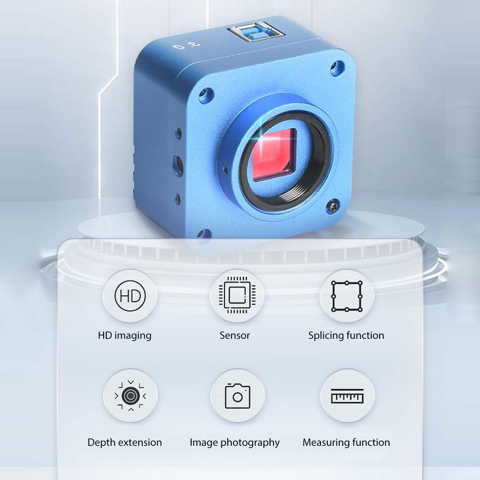 4K Industrial Microscope Camera with USB 3.0 - High Resolution Digital Microscope Camera for Smart Devices | Wide Compatibility | Perfect for PCB Inspection, Biological Research & Educational Labs