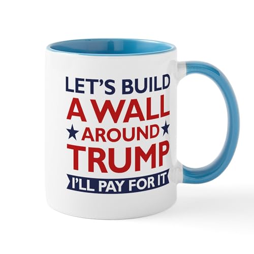 White/Blue Inside - A Wall Around Trump Mug