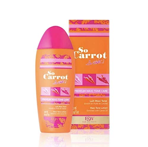 Fair & White So Carrot Maxi Tone Milk - Skin Brightening & Even Tone Body Lotion 300ml/10.14 fl. oz for Hyperpigmentation & Dark Spots - Perfect for Daily Moisturizing & Summer Skin Care