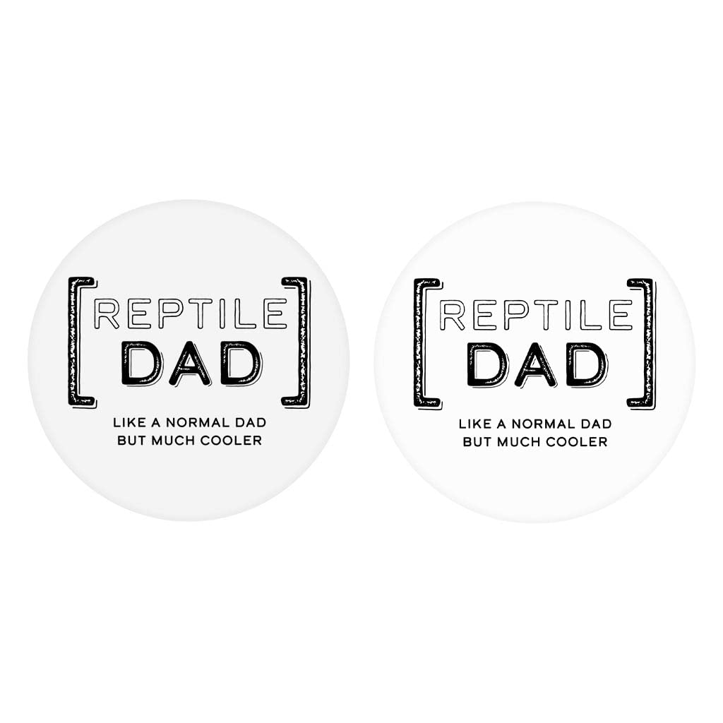 2-Pack Ceramic Car Coasters for Reptile Lovers - 2.65 Inch Round Cup Holder Protectors, Joyride Home Décor Vehicle Accessories - Keep Your Car Clean & Stylish - Perfect Gift for Reptile Enthusiasts & Car Decor