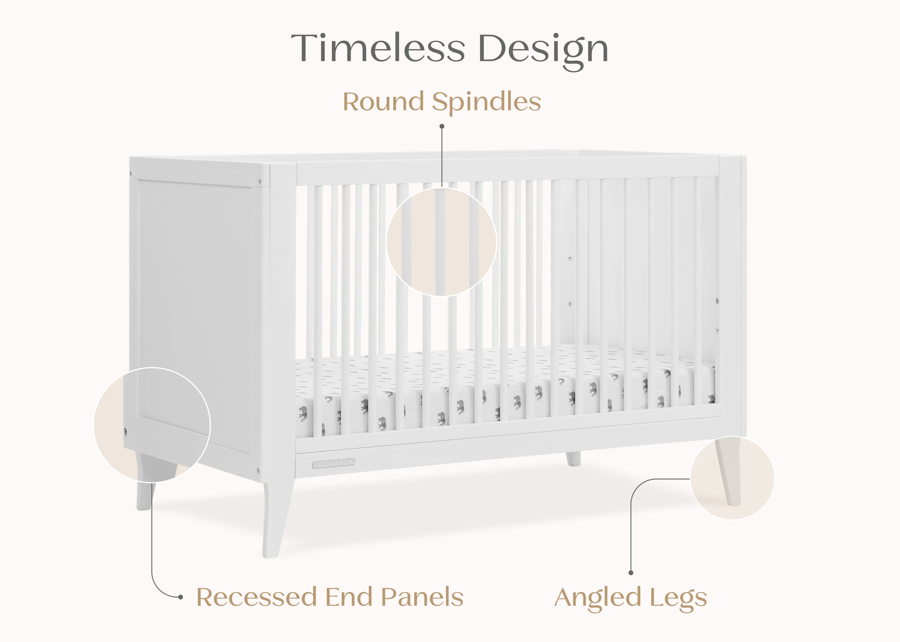 Ollie 4-in-1 Convertible Baby Crib - Toddler Bed, Daybed & Full-Size Bed - Safe & Stylish Nursery Furniture for Newborn to Teen - Perfect for Bedrooms, Daycare & Guest Rooms