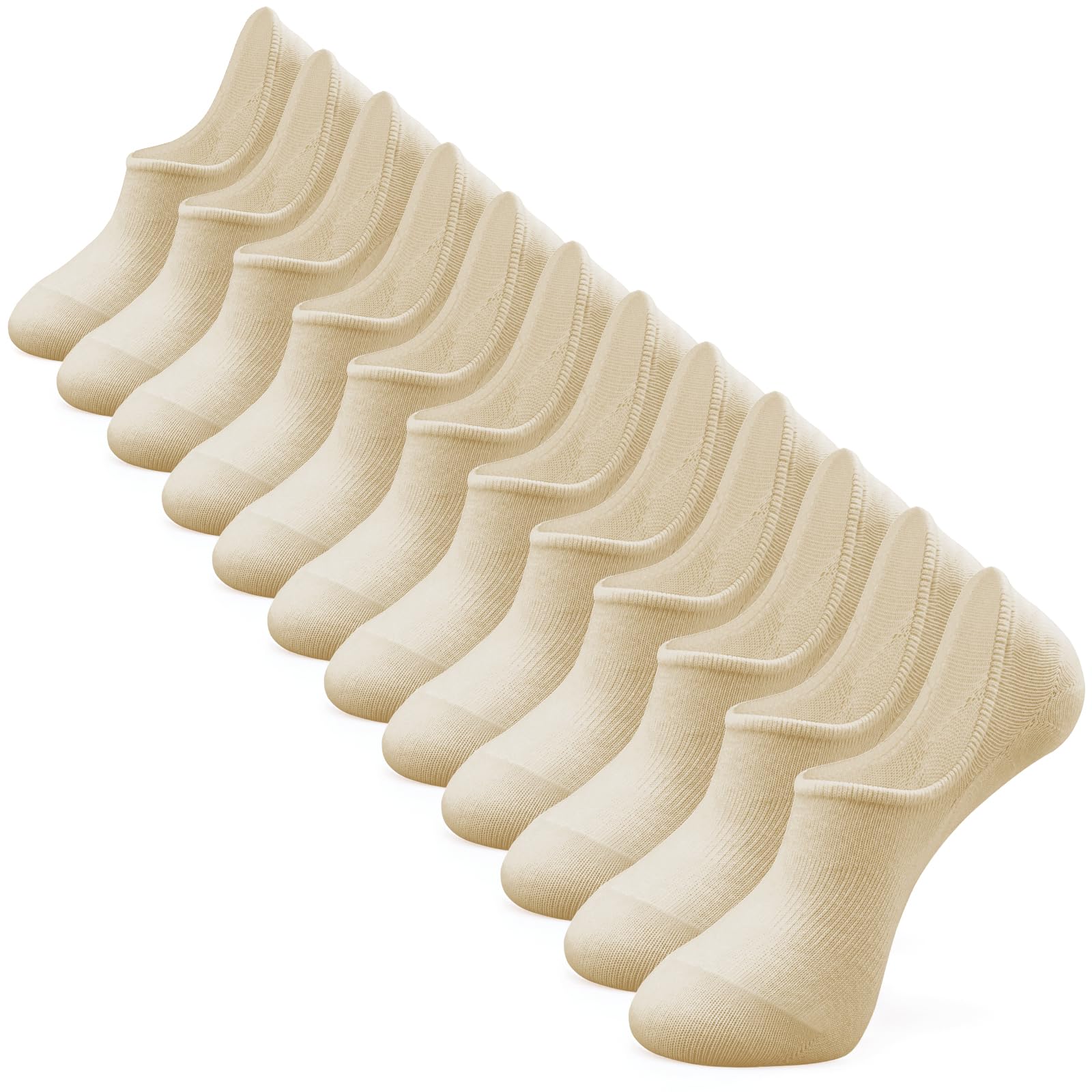 IDEGG No Show Socks for Women & Men - Low Cut Invisible Liner Socks with Anti-Slip Grip for Running, Athletic & Casual Wear - Perfect for Sneakers, Loafers and Boat Shoes