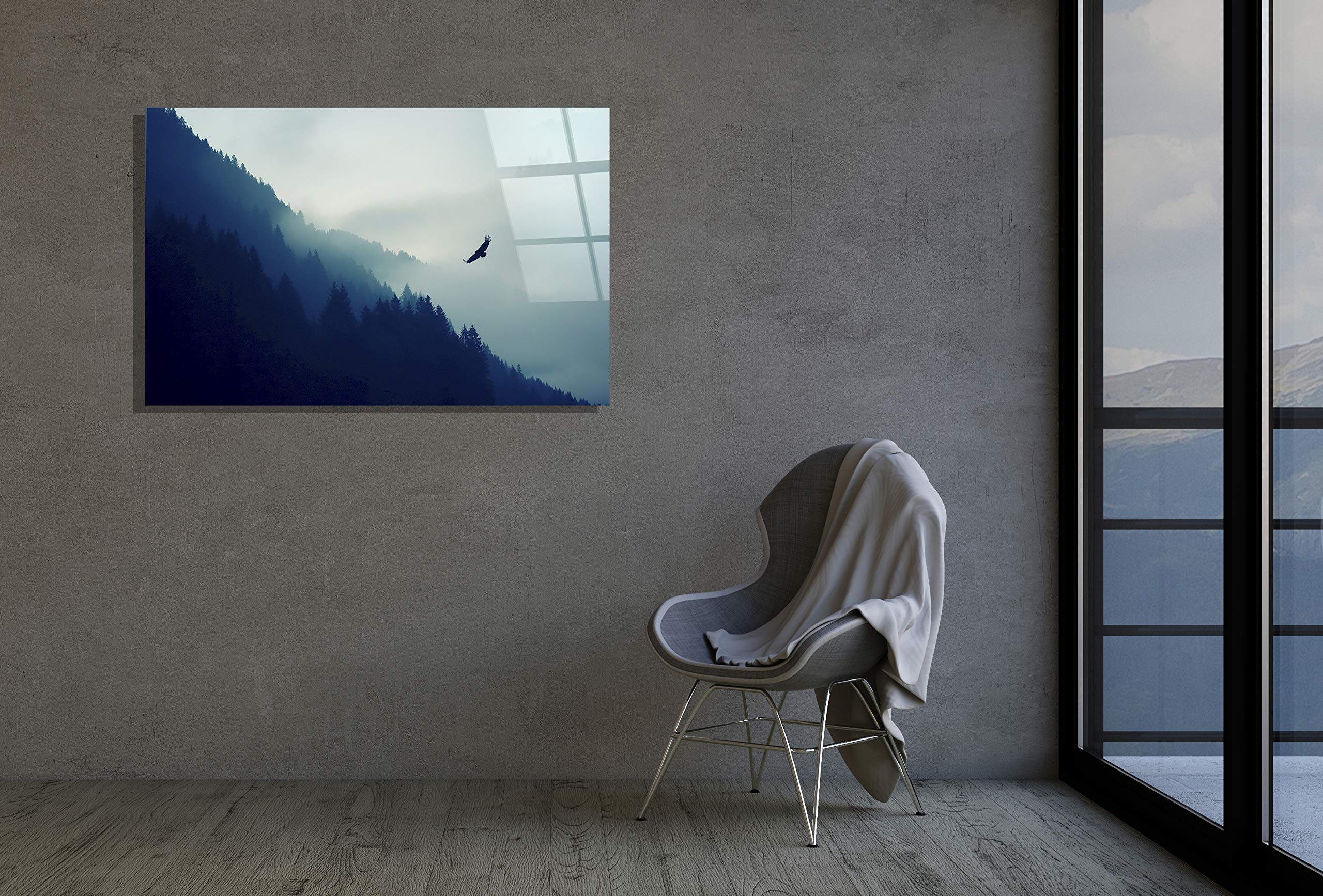 Eagle Mountain Nature Wall Art - Tempered Glass Print for Home & Office Decor - Perfect Gift for Nature Lovers - Ideal for Living Room, Bedroom or Workspace