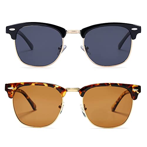 E2 Black/Gold + Tortoise/Brown 2pcs