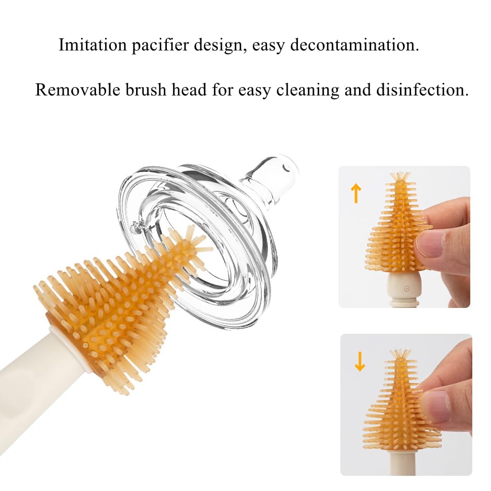 Travel Baby Bottle Cleaning Brush Set - Silicone Bottle Brush, Nipple Brush, Straw Cleaner with Soap Dispenser & Storage Box | Portable Baby Bottle Cleaner Kit for Travel, Home & On-the-Go (Purple) | Perfect for Diaper Bags, Daycare & Family Trips