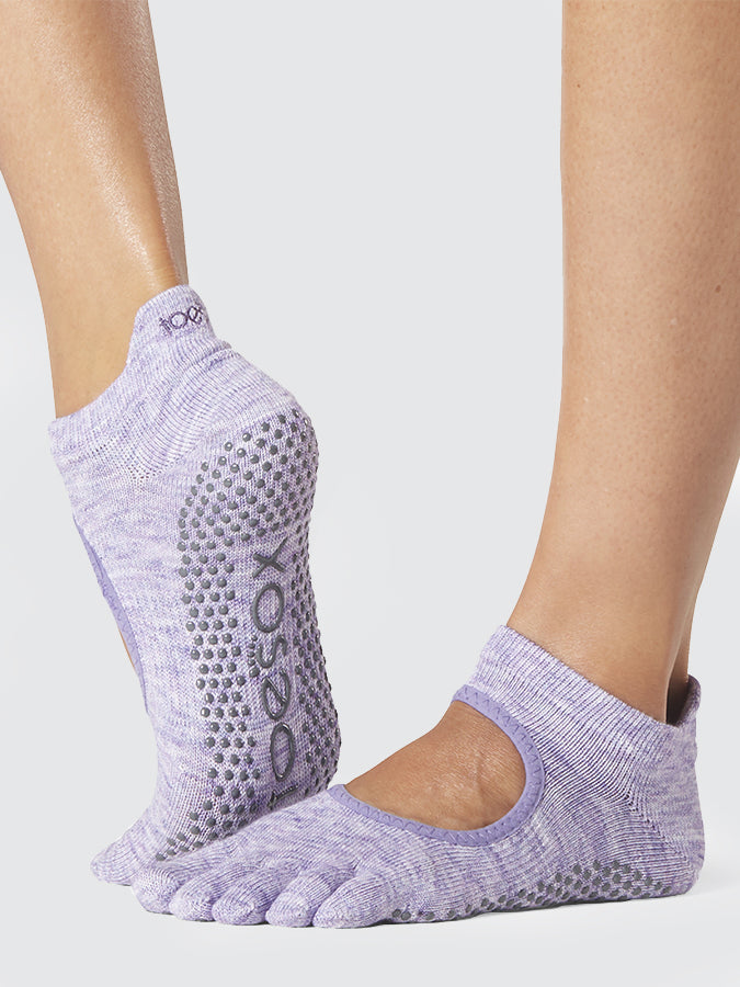 ToeSox Full Toe Bellarina Women's Non-Slip Yoga Grip Socks for Barre, Pilates & Dance - Breathable & Comfortable Workout Socks for Studio & Home Exercise