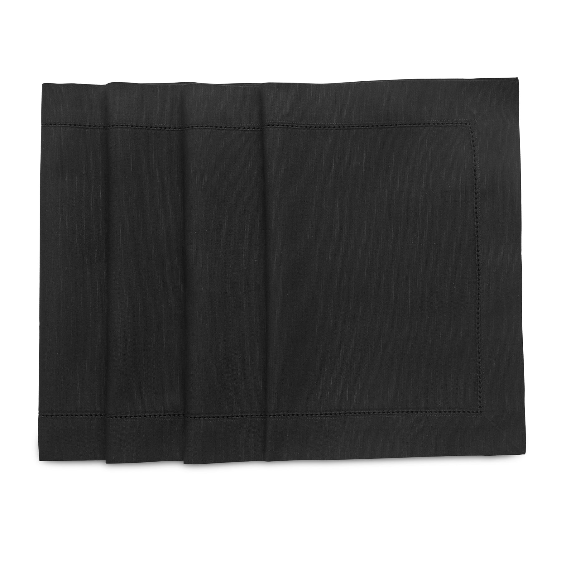 Premium Cotton Linen Hemstitch Placemats Set of 4 - Elegant Table Decor for Dining Room, Kitchen, and Party Settings