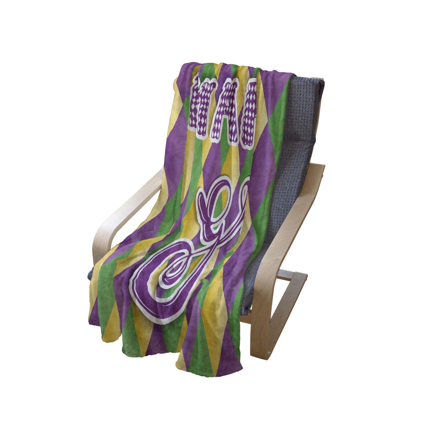 Ambesonne Mardi Gras Fleece Throw Blanket - 70