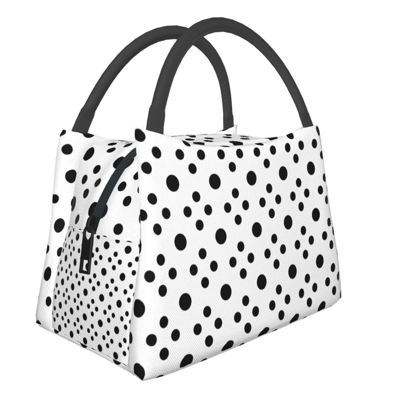Red & White Polka Dot Insulated Lunch Bag for Women, Men, Boys & Girls - Leakproof Thermal Lunch Box for Office, School, Travel, Beach, Picnic & Hiking - Perfect for Work, Outdoor Activities & Daily Use