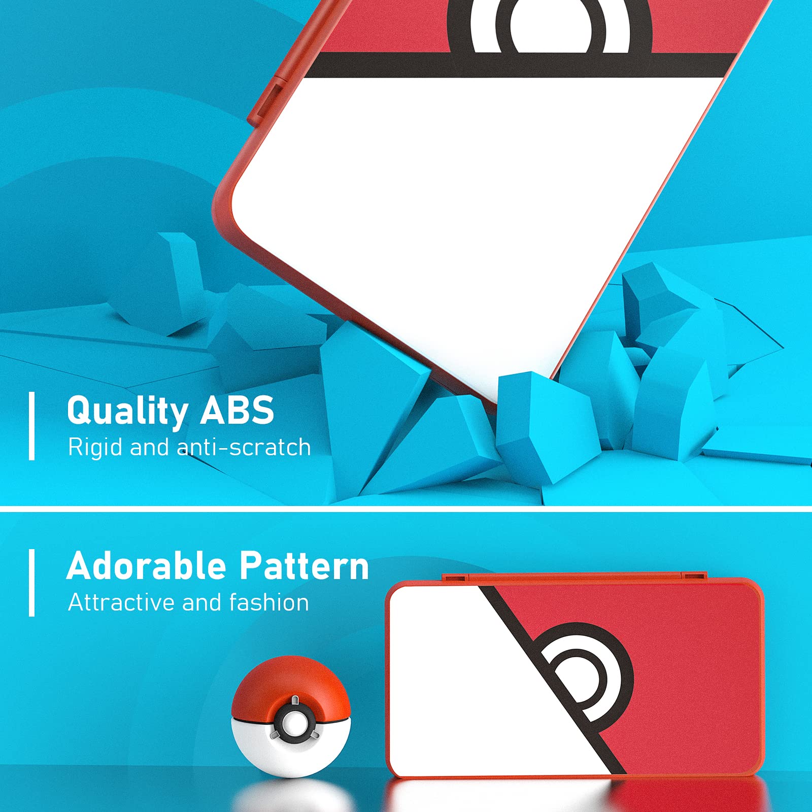 TiMOVO 24 Game Card Holder Case for Nintendo Switch OLED/Switch/Switch Lite - Compact Portable Storage Box for Switch Game Cartridges & 24 SD Cards - Perfect for Travel, Gaming Parties & On-the-Go Protection (Pokeball Design)