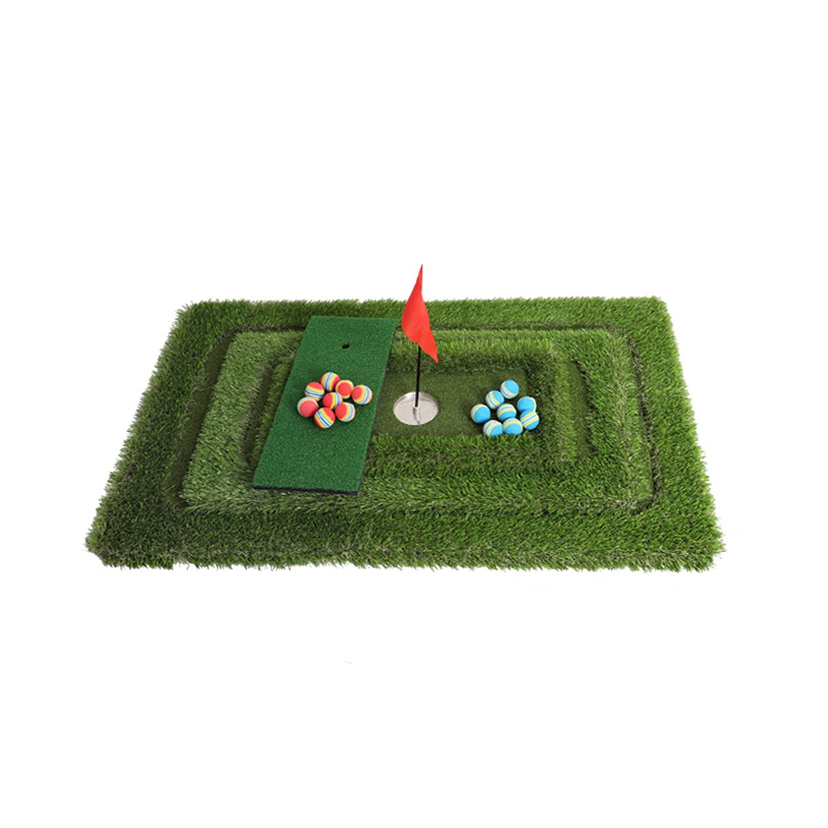 Floating Golf Putting Green Mat - 60x90cm Artificial Turf Pool Golf Game Set with Flag for Driving & Chipping Practice | Perfect for Backyard, Poolside & Outdoor Fun