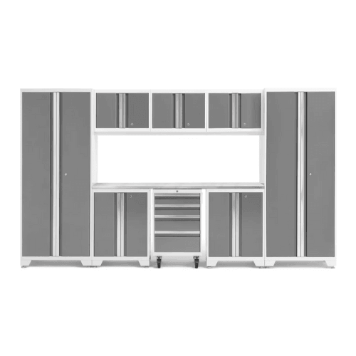 NEWAGE Bold Series 9-Piece Garage Storage Cabinet Set - 2 Base Cabinets, Tool Cabinet, Wall Cabinets & 30
