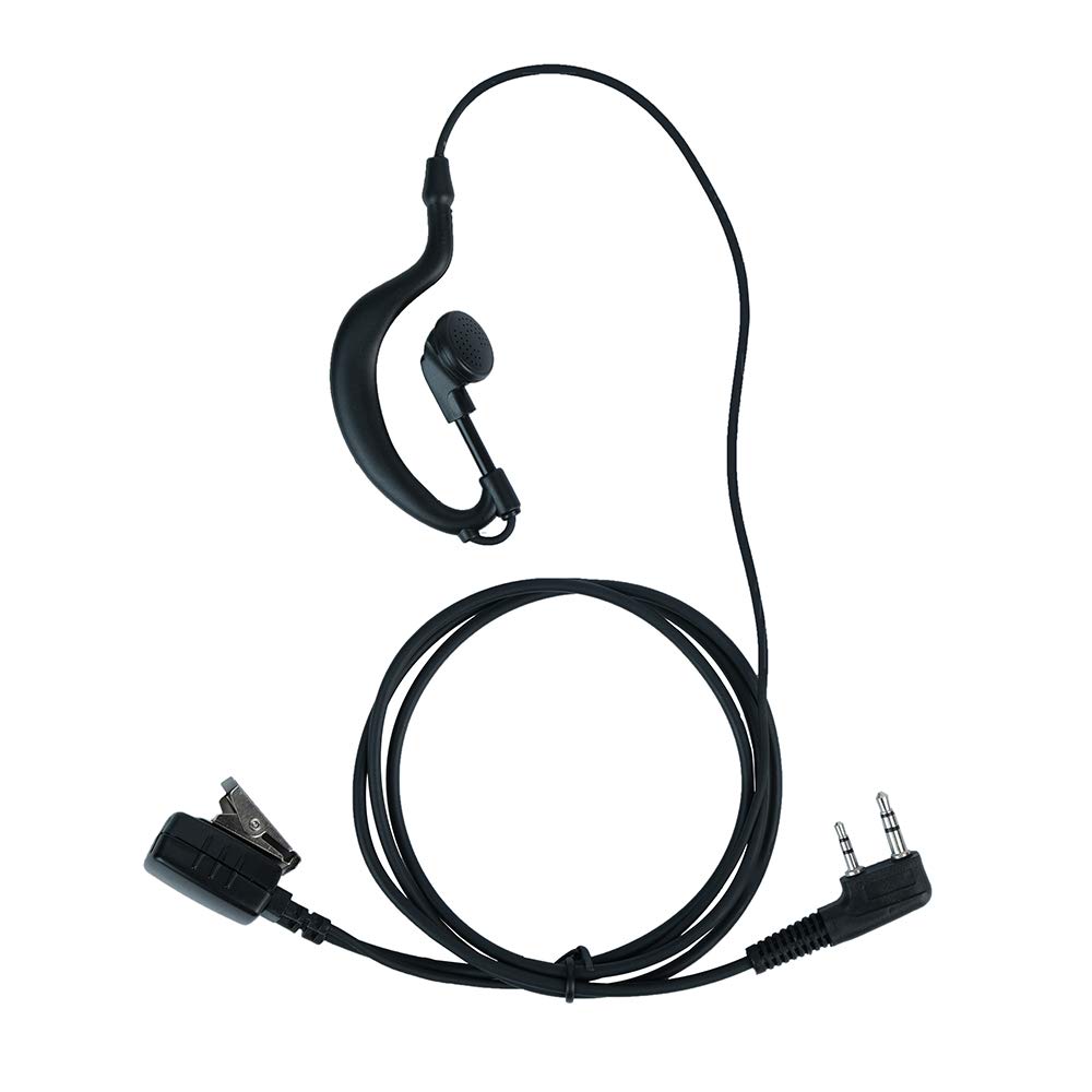 10 Pack G-Shaped Earpiece Headsets for BaoFeng UV-5R, BF-888S, Kenwood, Wouxun, Puxing, Linton Two-Way Radios - Compatible with Walkie Talkies TK-3230 (10 Packs) - Ideal for Security, Construction, and Outdoor Communication