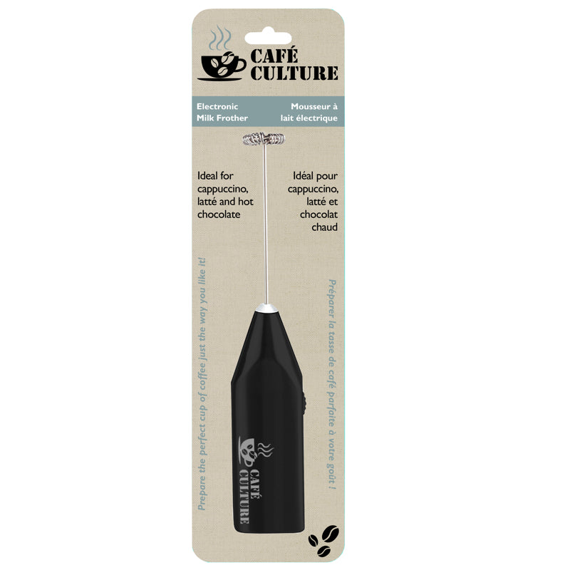 Premium Electric Milk Frother for Lattes & Cappuccinos - Black - Perfect for Home Coffee Bars & Café-Style Drinks