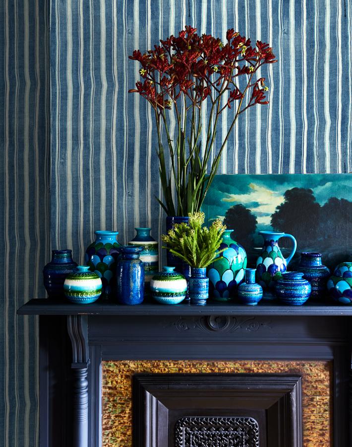 Monroe Street Wallpaper by Chris Benz - Premium Blue Peel & Stick Wallpaper for Living Room, Bedroom, or Office Decor
