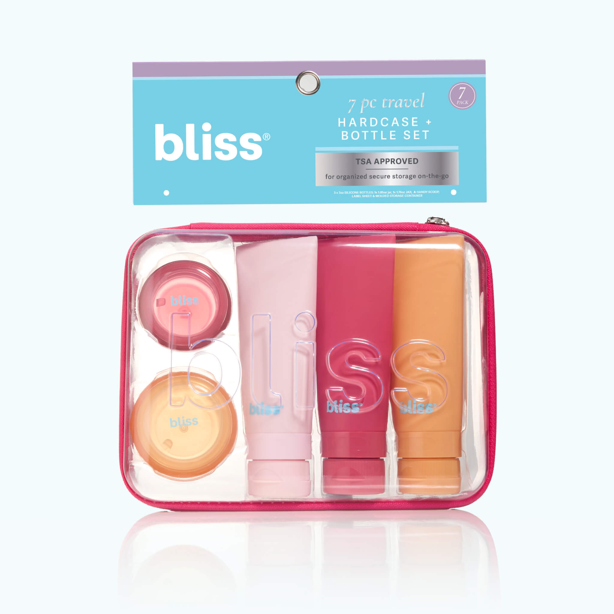 Portable Spa Travel Kit - Hardcase with Leak-Proof Bottles for Shampoo, Lotion & Essentials | Perfect for Vacation, Gym & Airplane Carry-On