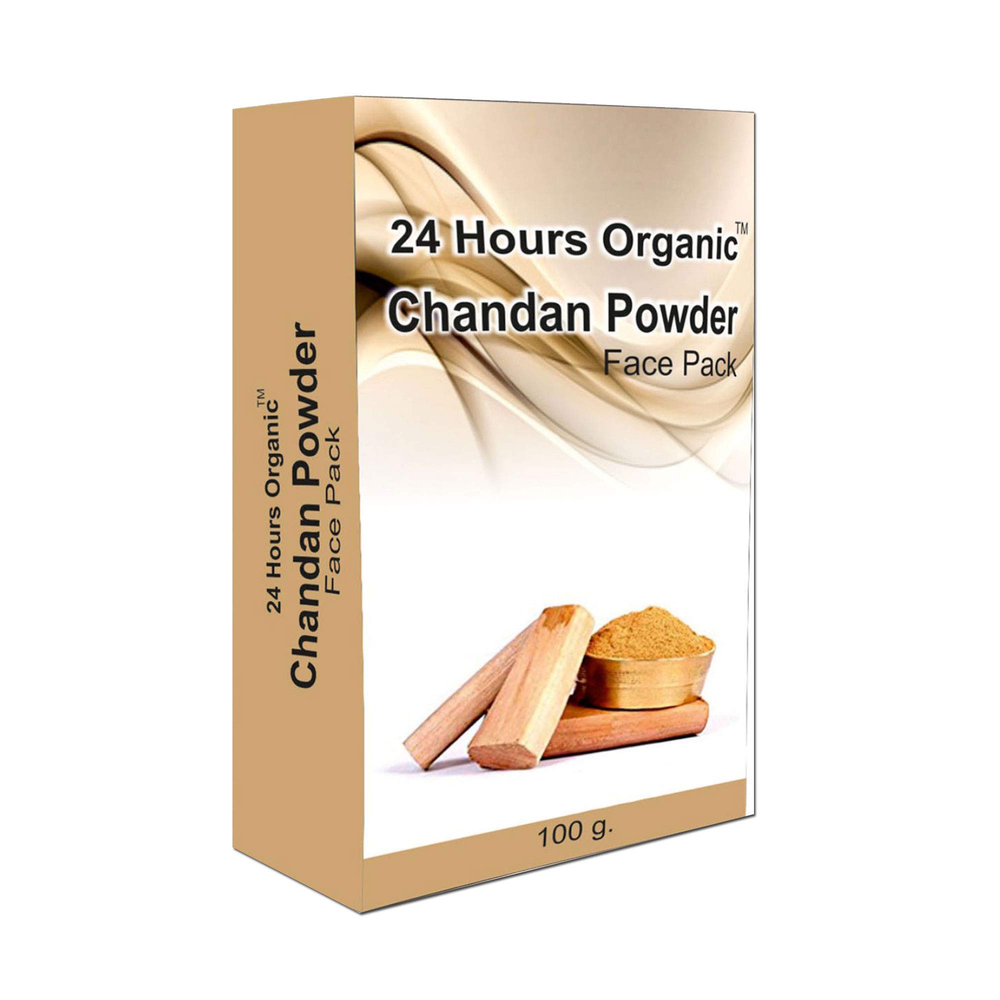 24 Hours Organic Sandalwood Face Pack Powder with Rose Water (60ml) & Chandan Powder (100g) - Natural Glow & Brightening for Daily Skincare Routine