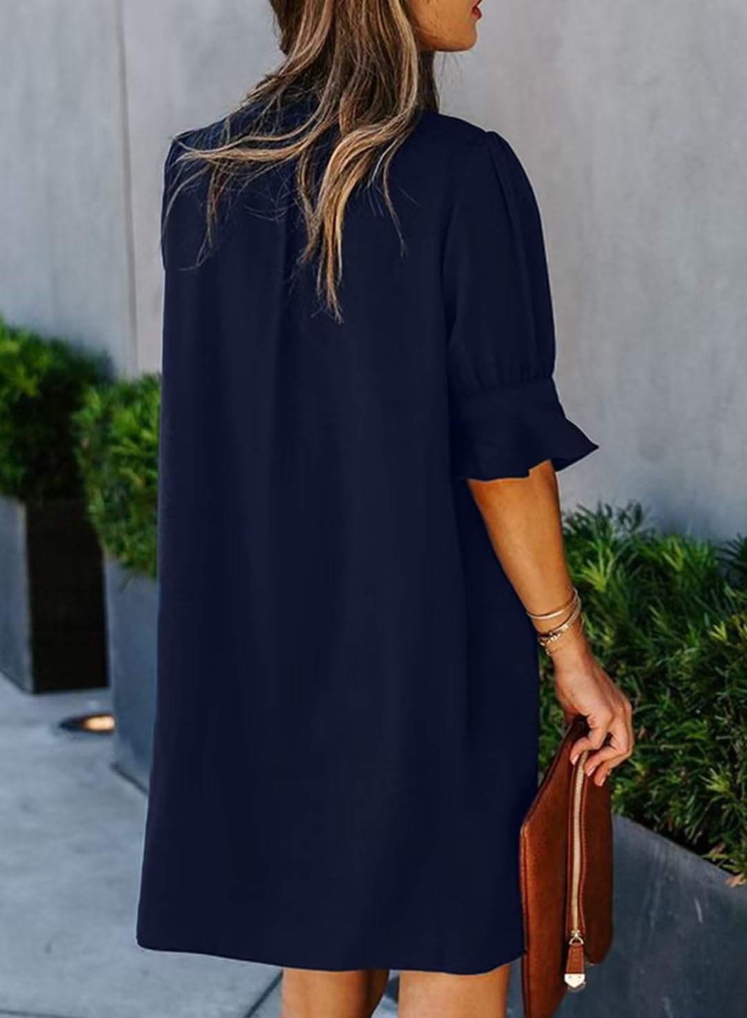 JOCAFIYE Women's Casual Short Sleeve V-Neck Summer Dress 2025 - Perfect for Beach Outings, Picnics & Summer Vacations
