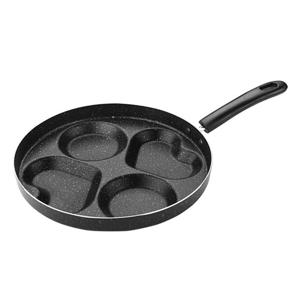 Non-Stick 4 Hole Heart Shaped Omelet Pan - Perfect for Eggs, Pancakes & Steak - Ideal for Breakfast Cooking & Family Meals - WIONC Frying Pot
