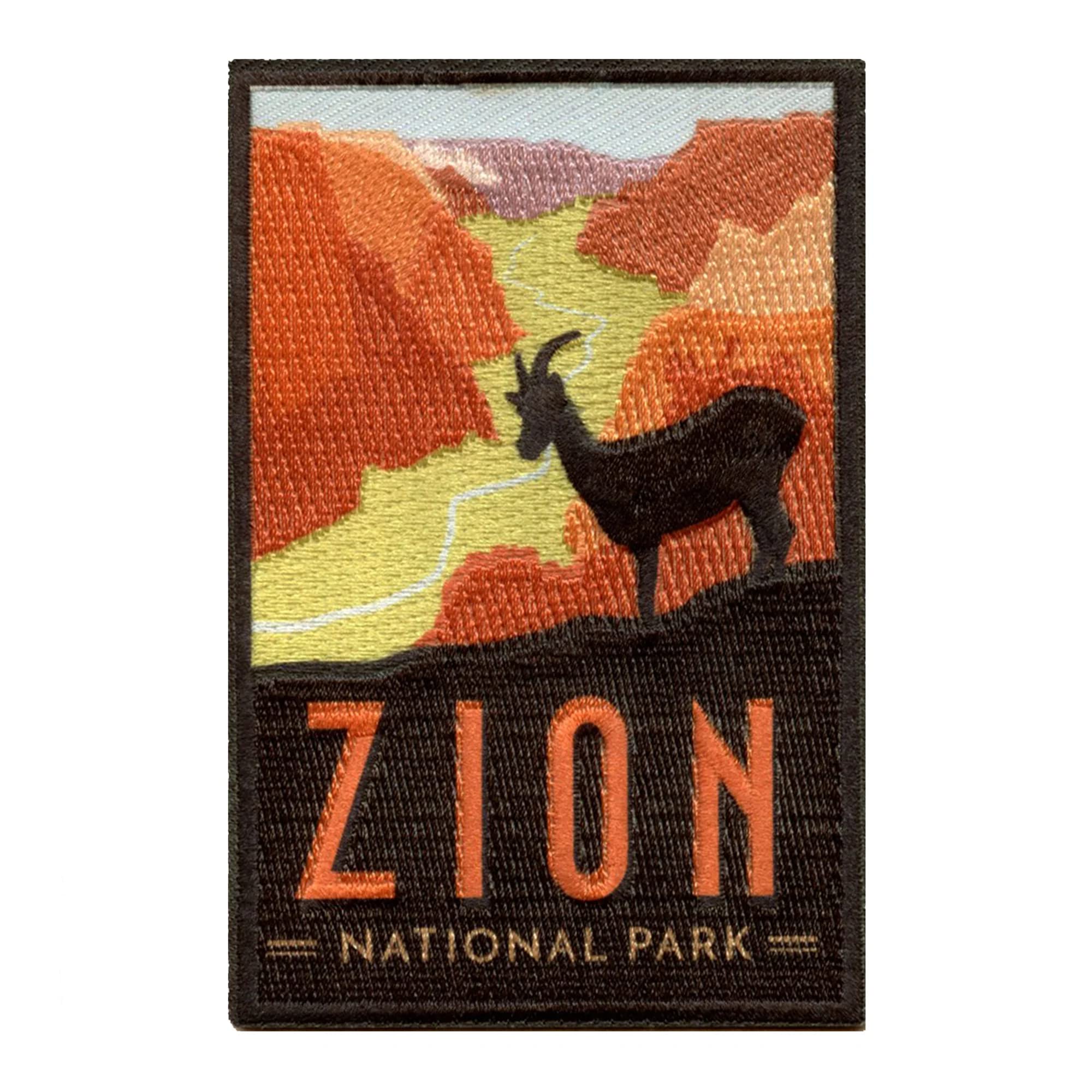 Zion National Park Embroidered Patch - Utah Travel Souvenir, Iron-On Canyon Scenery for Hiking Jackets, Backpacks & Caps