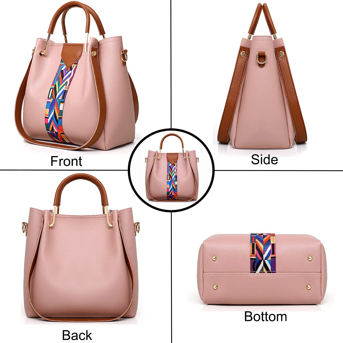 Stylish 4-Piece Women's Handbag Set - Shoulder Bags, Top-Handle Purses, Tote & Satchel for Everyday Use | Perfect for Work, Travel and Casual Outings