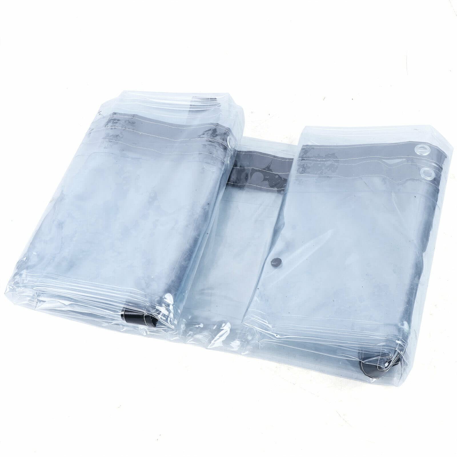 Clear PVC Vinyl Tarps Waterproof - Heavy Duty 8x16FT (2.5x5m) for Tents, Awnings, Canopy & Outdoor Protection - Perfect for Camping, Construction, and Weatherproofing
