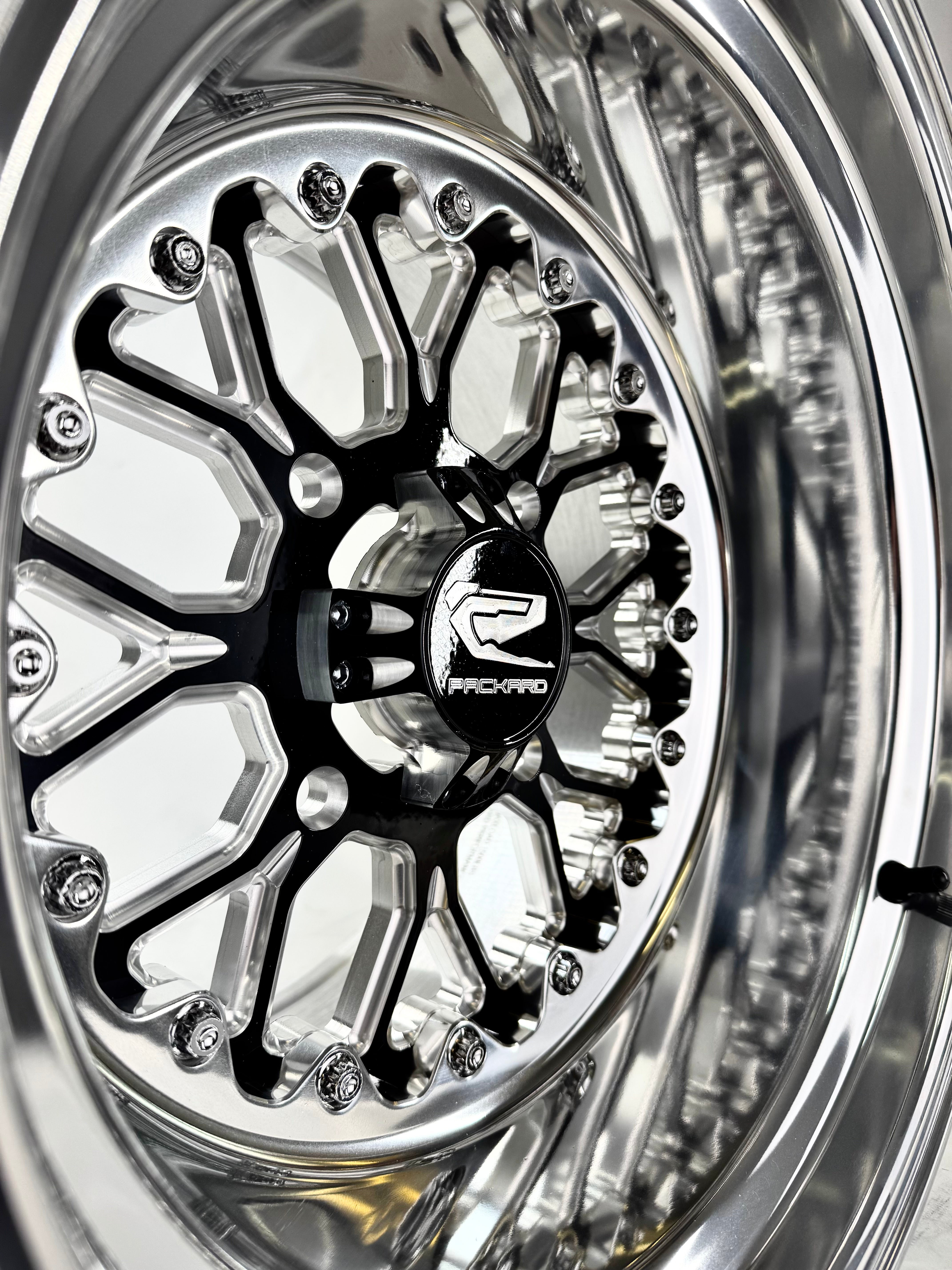 Wishbone FF Forged Polished Gloss Black Wheels - High Performance Alloy Rims for Cars, Trucks & SUVs - Perfect for Street Racing, Off-Roading & Custom Builds