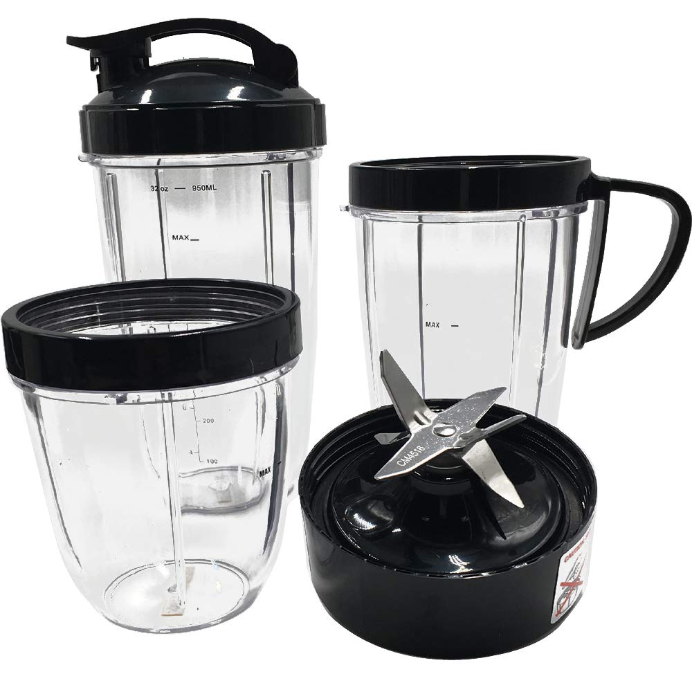 JOYSTAR Nutribullet Replacement Parts - 18oz, 24oz, 32oz Cups & Extractor Blade Set for Nutribullet Prime/Balance/Lean/Max/Select - 1200W Blender Juicer Accessories - Perfect for Smoothies, Juicing & Meal Prep at Home