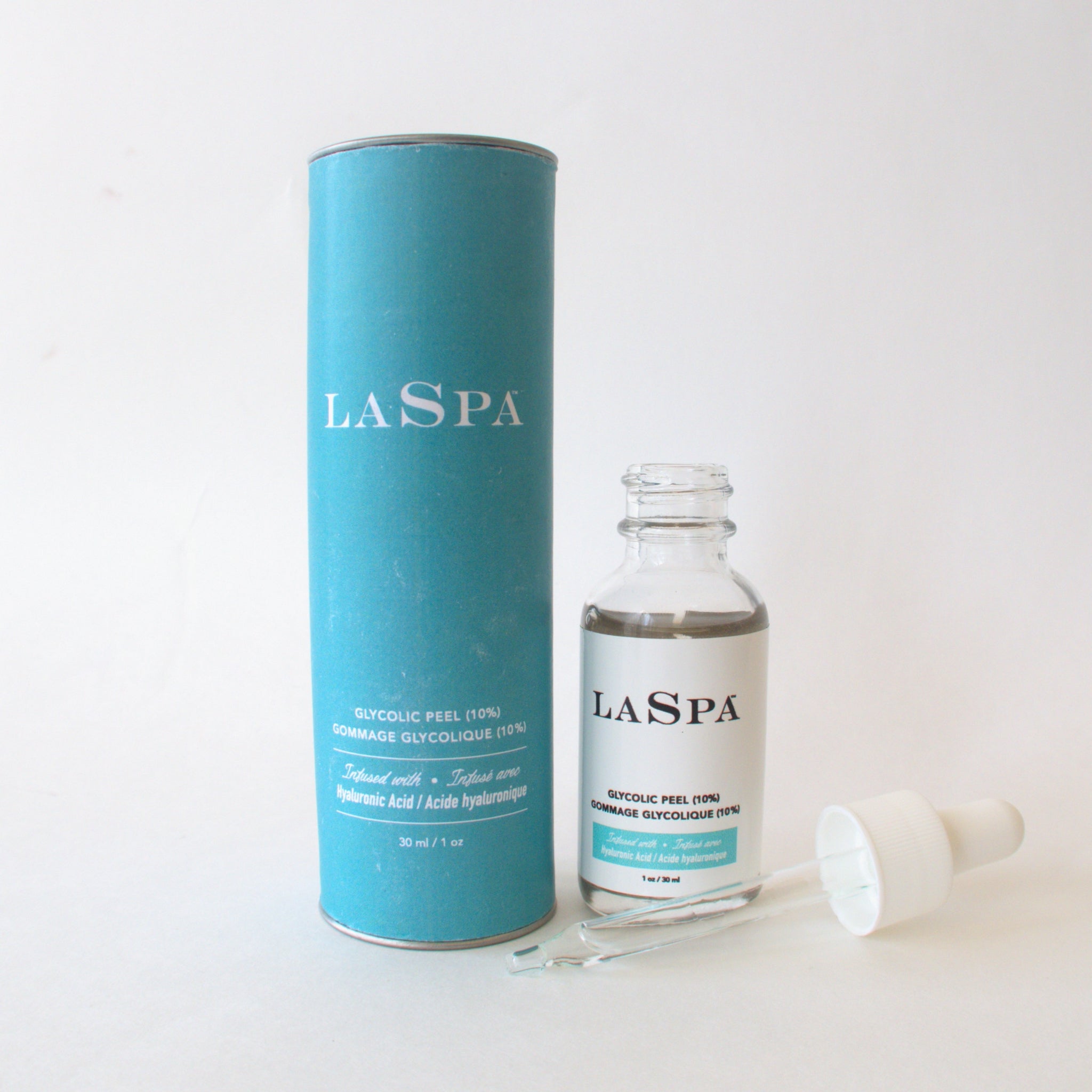 Laspa Glycolic Peel - 30% Glycolic Acid Chemical Exfoliant for Face & Body - Brightens Skin, Reduces Acne & Wrinkles - Perfect for At-Home Facial Treatments & Skincare Routine