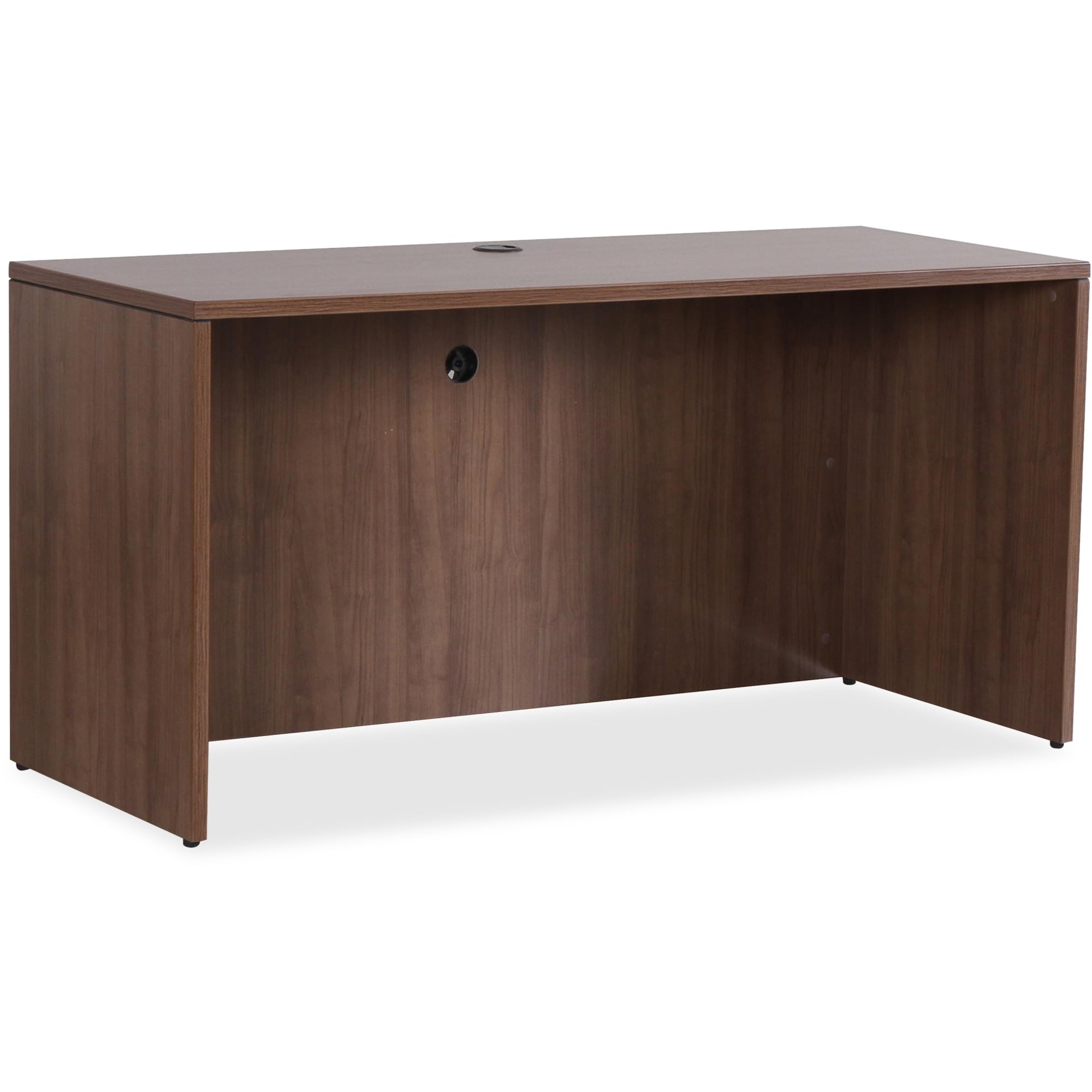 Lorell Essentials Series Walnut Credenza Shell - Stylish Home Office Storage Cabinet with Wood Finish for Files, Books & Office Supplies | Perfect for Living Room, Study or Workspace Organization