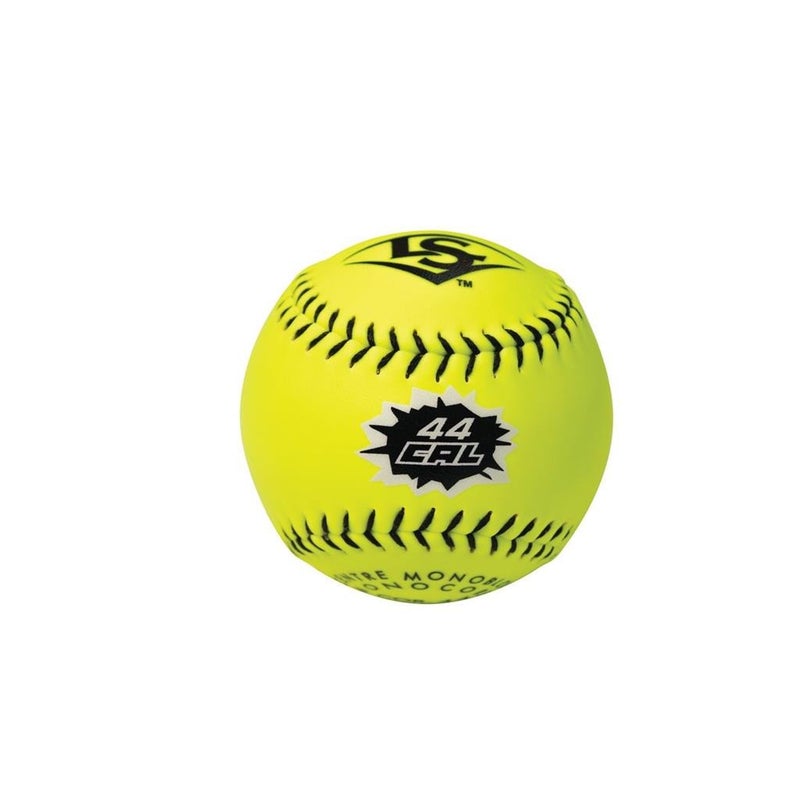 LS Softball 12'' Cor .44 NSA Approved Synthetic Leather Yellow Softball - Perfect for Fastpitch, Slowpitch & Recreational Games
