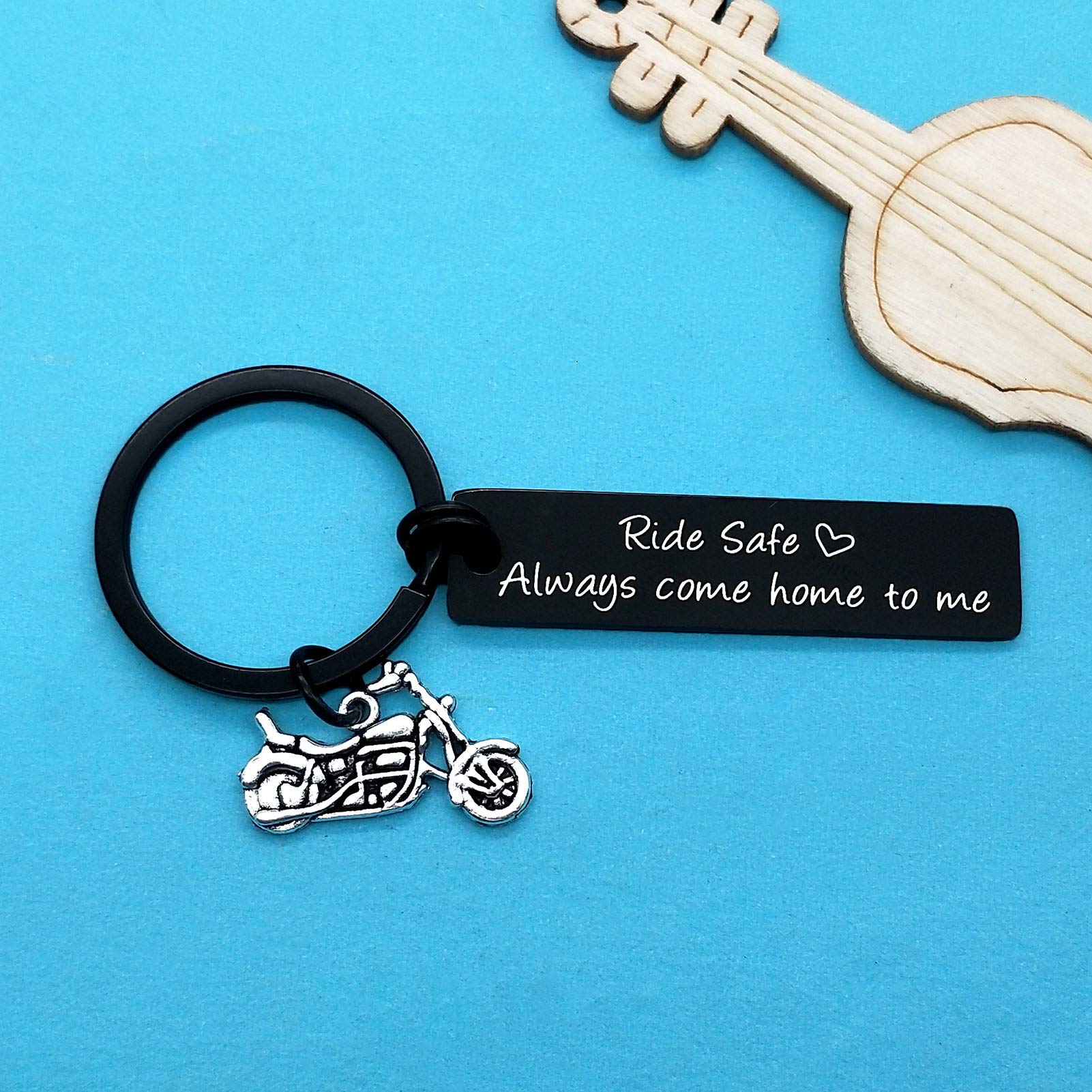 Ride Safe Keychain - Motorcycle Gift for Men, Biker Accessories for Husband, Boyfriend, Dad, Son - Perfect for Father's Day, Valentine's Day, Christmas & Birthday - Thoughtful Present for Safe Riders - Ideal for Motorcycle Enthusiasts & Daily Commuters
