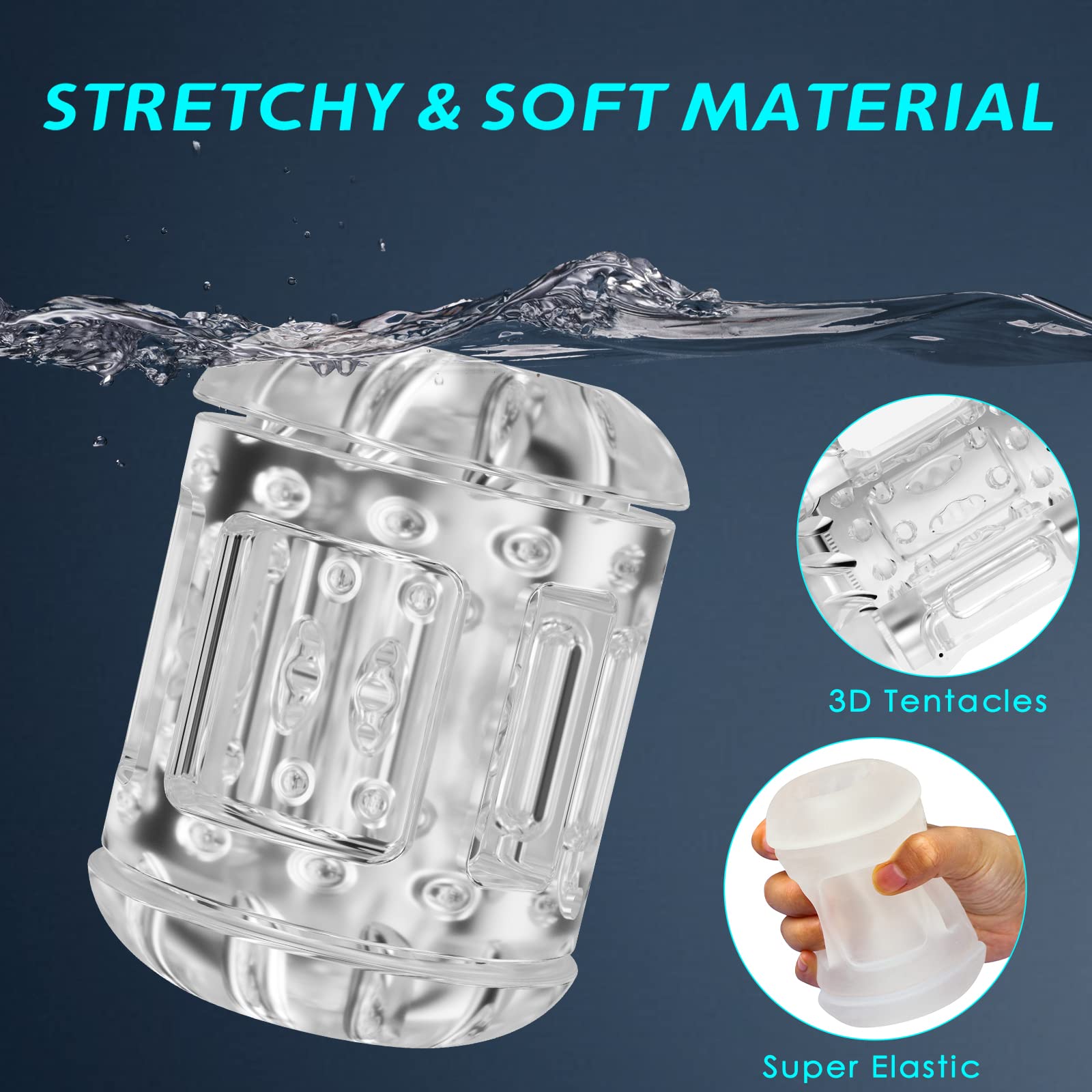 Automatic Male Masturbator Vibrator - 10 Speed Dual Motor Penis Massager with 3D Ribbed Tunnel & Open-Ended Design - Adult Sex Toy for Solo Pleasure, Stamina Training and Stress Relief - Perfect for Discreet Home Use or Travel