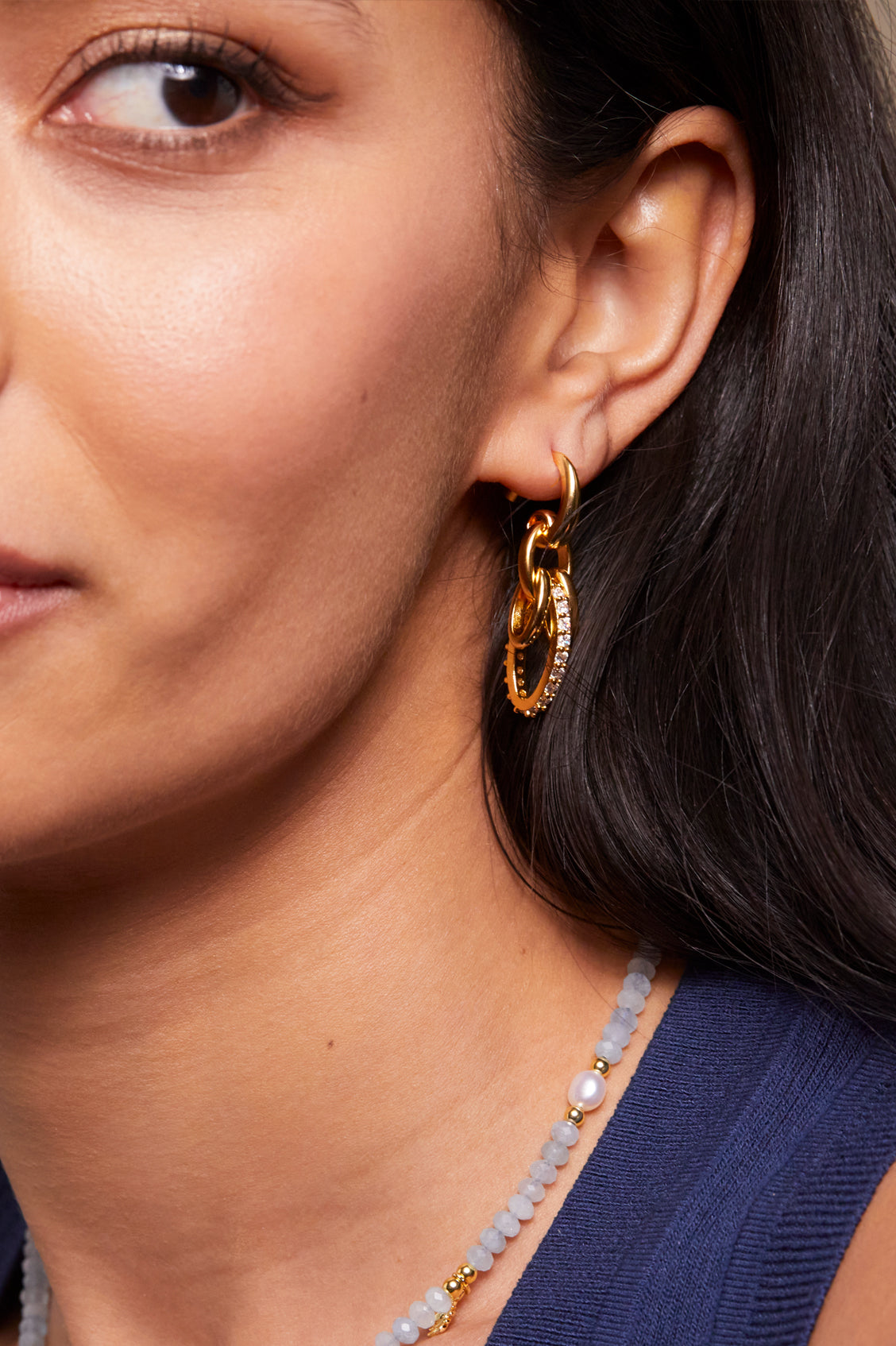 CZ Hoop Drop Earrings for Women - Elegant Cubic Zirconia Dangle Earrings | Perfect for Parties, Weddings & Everyday Wear