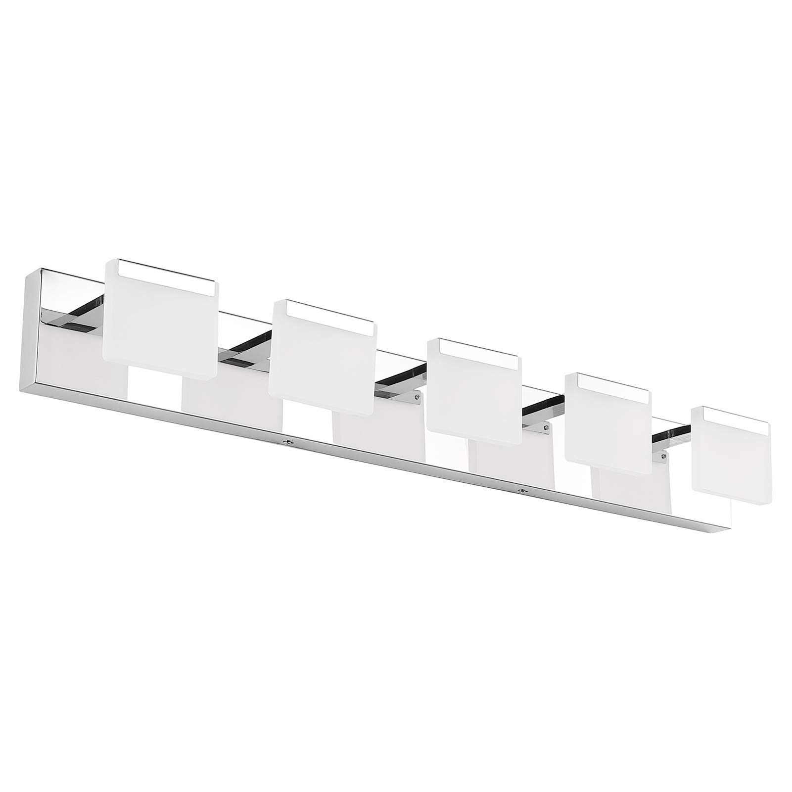Ralbay 5-Light LED Modern Bathroom Vanity Light Fixture - Acrylic & Stainless Steel Wall Sconce for Bathroom Mirror Lighting - Perfect for Home, Hotel, and Spa Decor