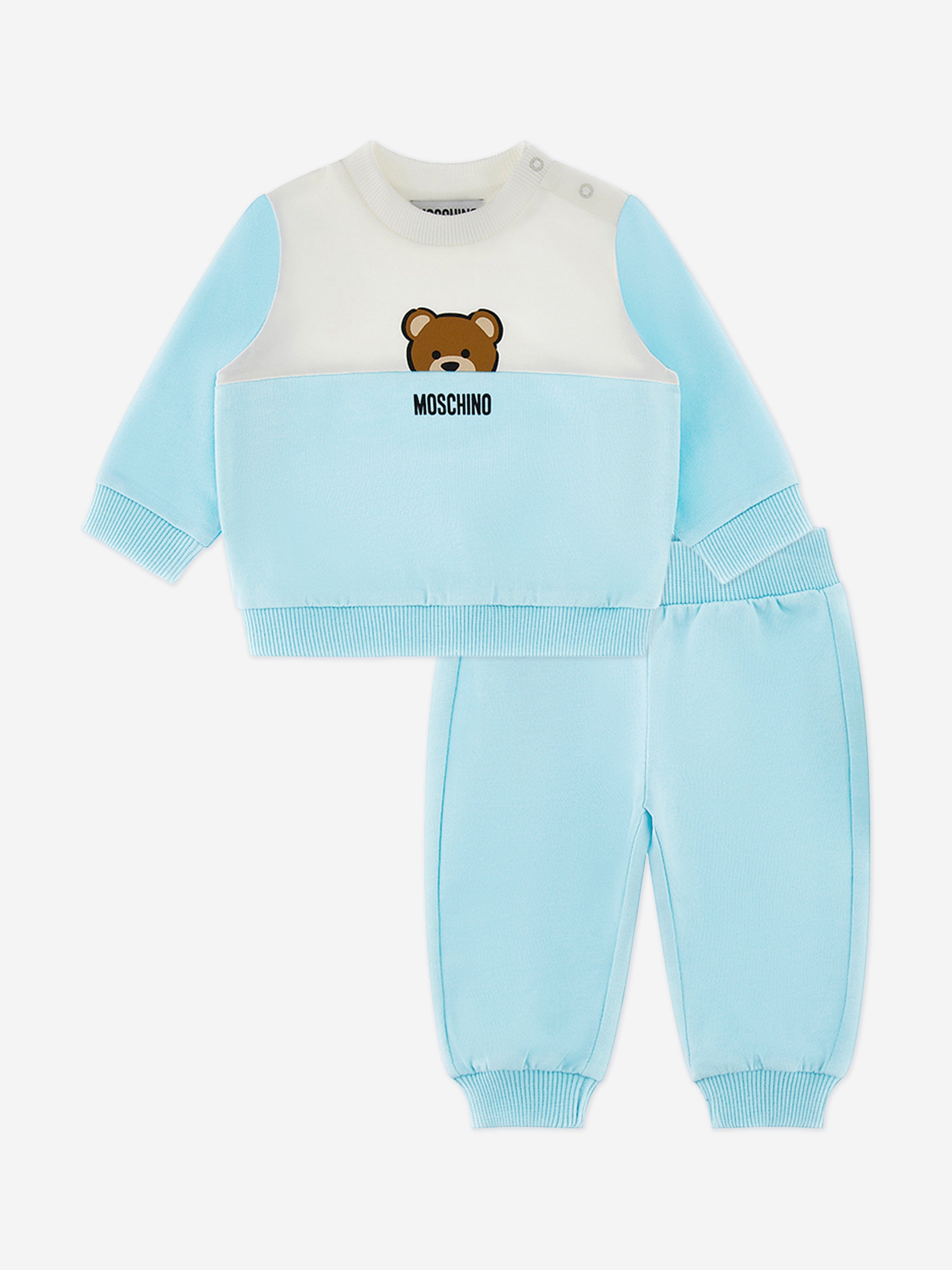 Adorable Baby Teddy Bear Tracksuit - Soft Blue Jumpsuit for Infants | Perfect for Playtime, Photo Shoots & Cozy Outings