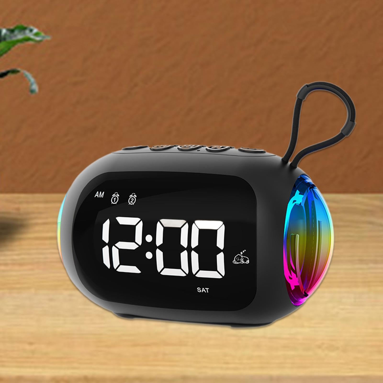 Baoblaze Digital Alarm Clock with Speaker & Radio - 12/24 Hour Display, LED Desk Clock for Home, Office, Hotel - Perfect for Bedroom, Nightstand, and Travel Use