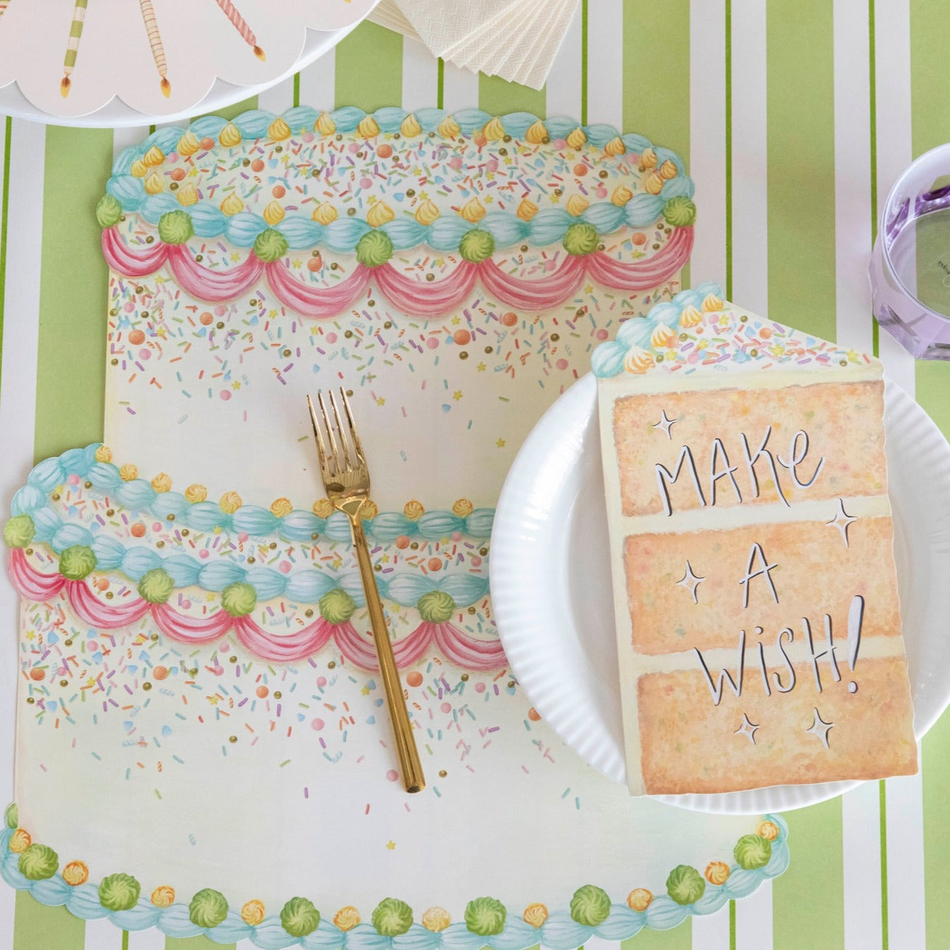 Custom Die-Cut Birthday Cake Placemat - Personalized Party Table Decor for Kids & Adults - Perfect for Birthday Celebrations, Dessert Tables, and Special Events