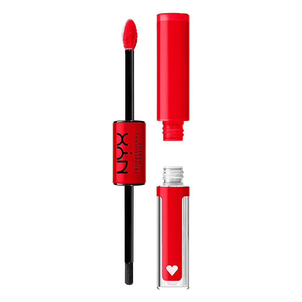 NYX PROFESSIONAL MAKEUP Shine Loud High Pigment Liquid Lipstick - Long Lasting Matte Lipstick with Clear Gloss Top Coat, Rebel In Red (Warm Red) | Perfect for Parties, Date Nights & Special Occasions