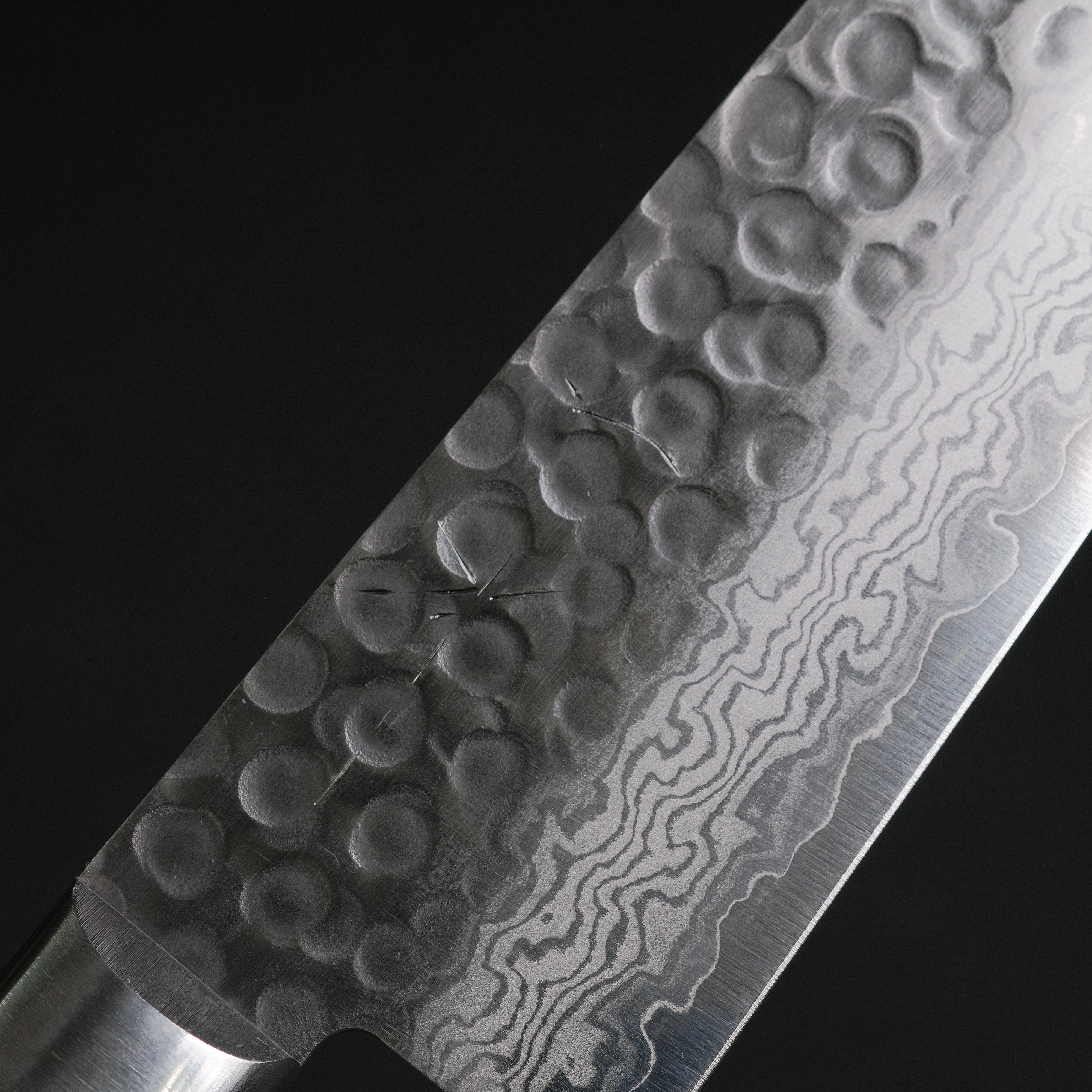 Hitohira HG Tsuchime Damascus Gyuto 180mm Japanese Chef Knife with Imitation Mahogany Handle - Perfect for Slicing, Dicing, and Precision Cooking in Professional Kitchens