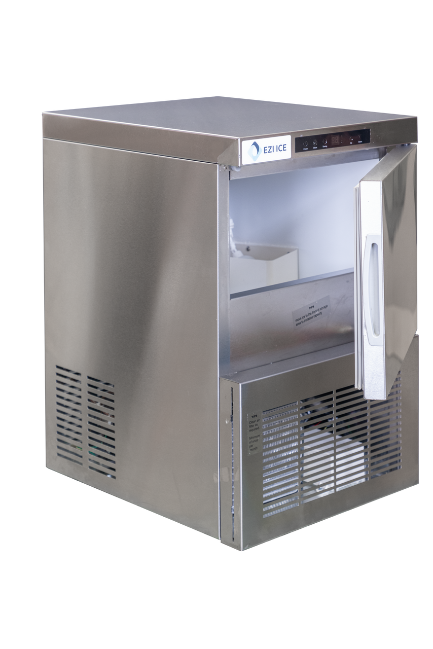 Ezi20FA Self-Contained Full Cube Ice Maker Machine - Countertop Commercial Ice Maker for Home, Office, Bar, Restaurant & Party Use