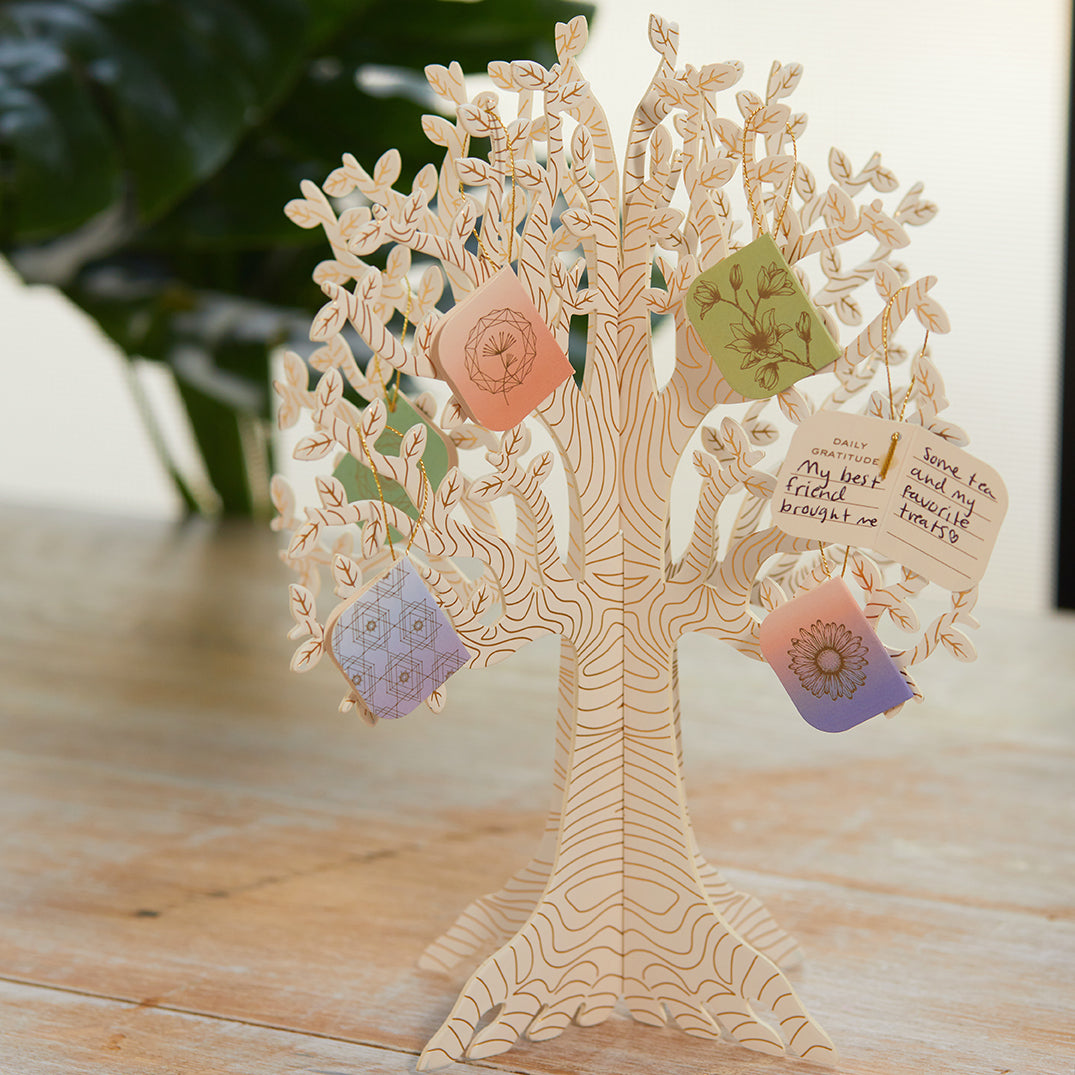 Tree of Gratitude - Handmade Wooden Thanksgiving Decoration for Home & Office - Perfect for Holiday Gifts, Family Gatherings & Festive Decor