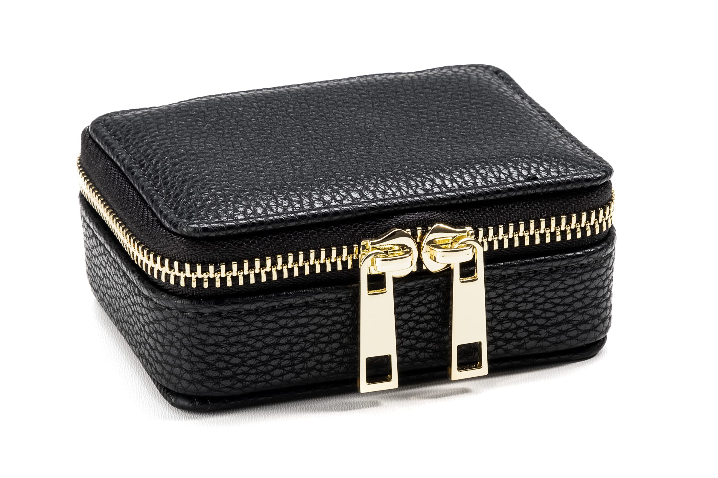 Vegan Leather 7-Day Pill Organizer with Removable Compartments - Portable Travel Pill Case for Medications & Vitamins - Perfect for Daily Use, Business Trips & Vacation Essentials (Black)